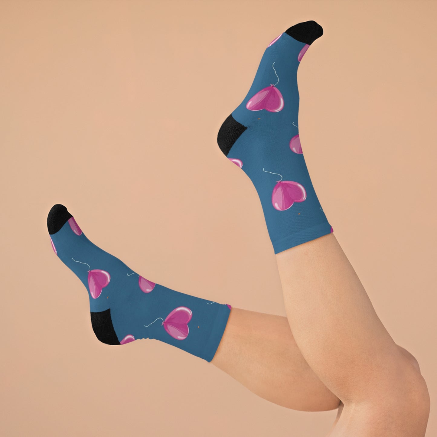 Heart Baloons - Recycled Poly Socks - Unisex
