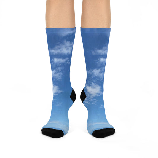 Blue Sky - Cushioned Crew Socks - Unisex