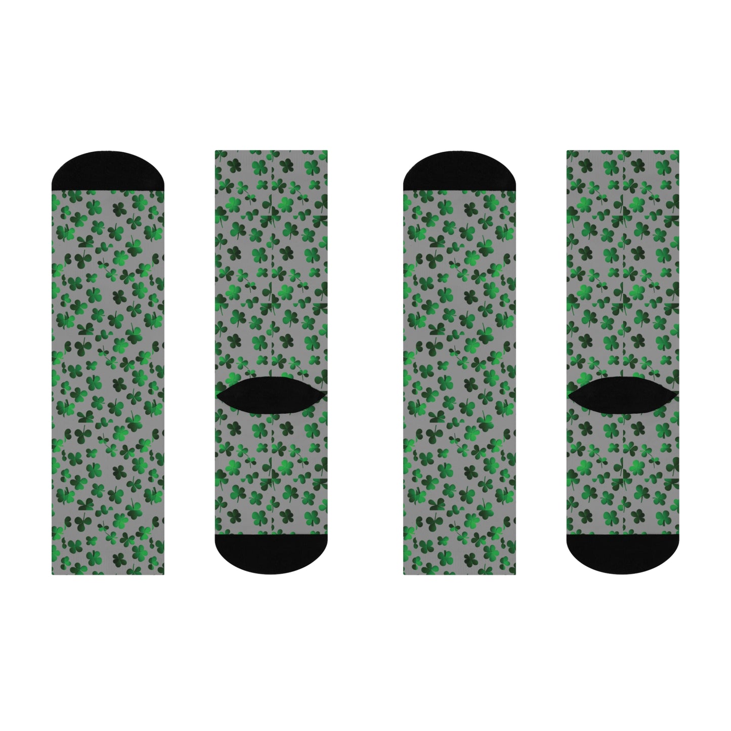 Shamrock Socks - Grey - Cushioned Crew Socks - Unisex