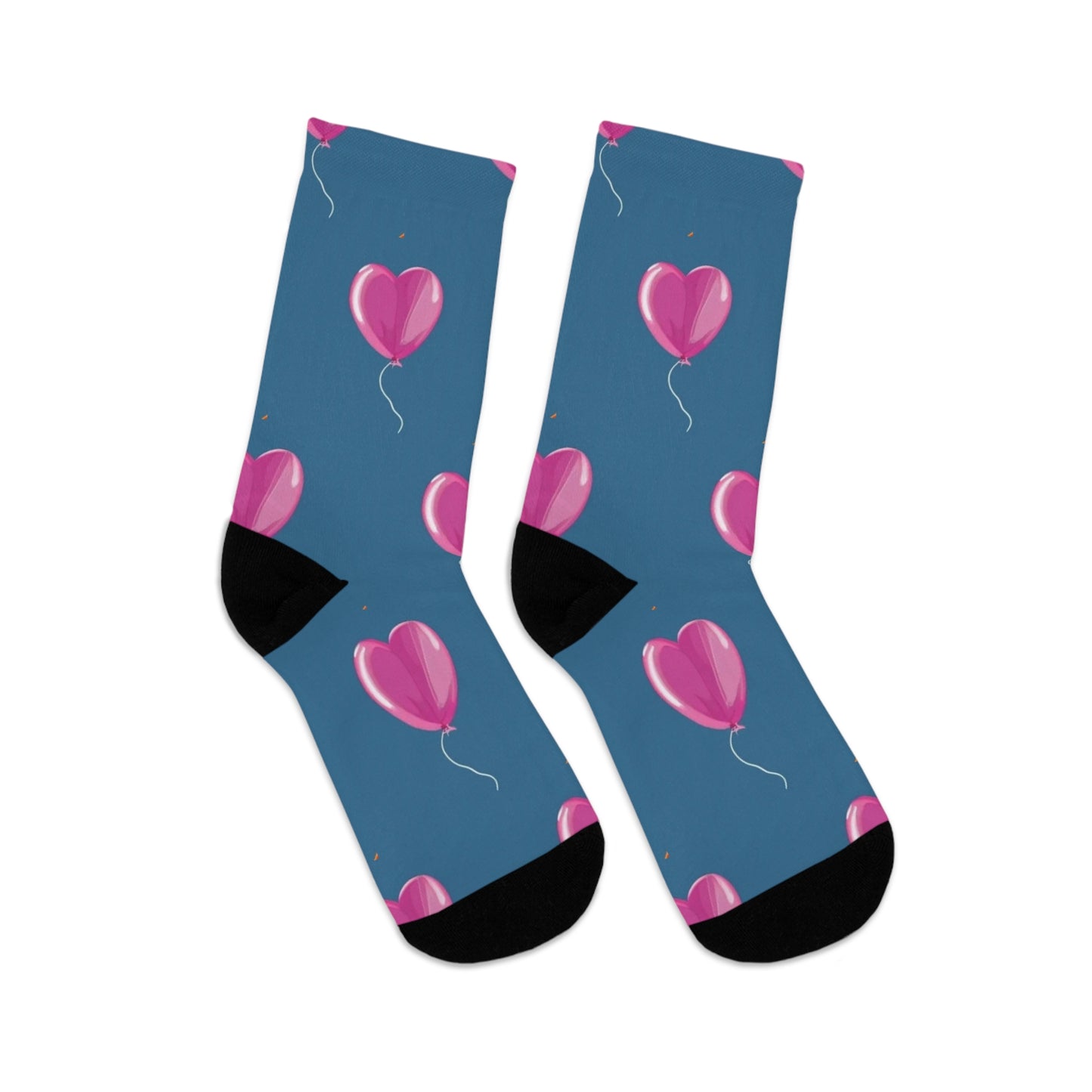 Heart Baloons - Recycled Poly Socks - Unisex