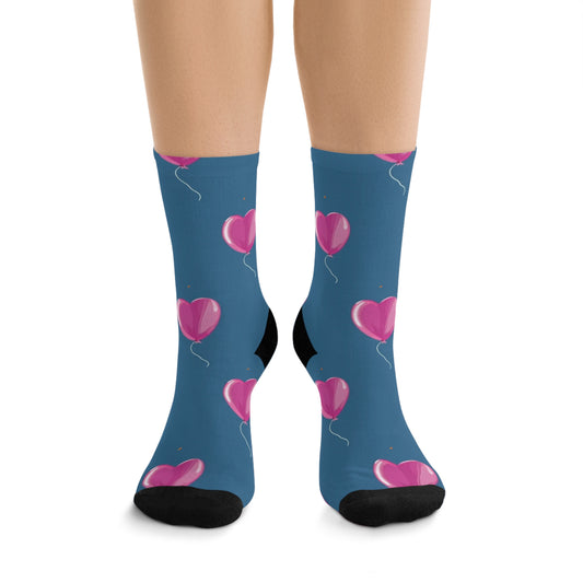 Heart Baloons - Recycled Poly Socks - Unisex