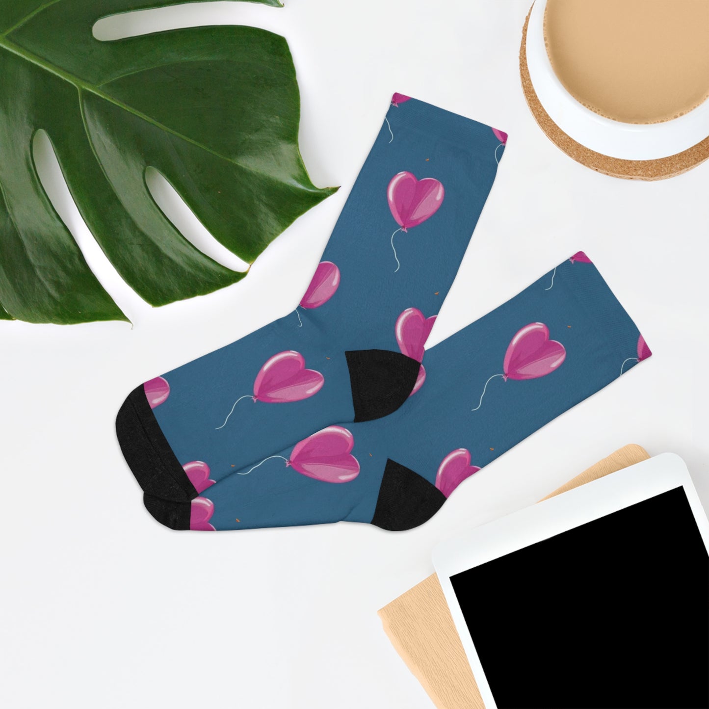 Heart Baloons - Recycled Poly Socks - Unisex